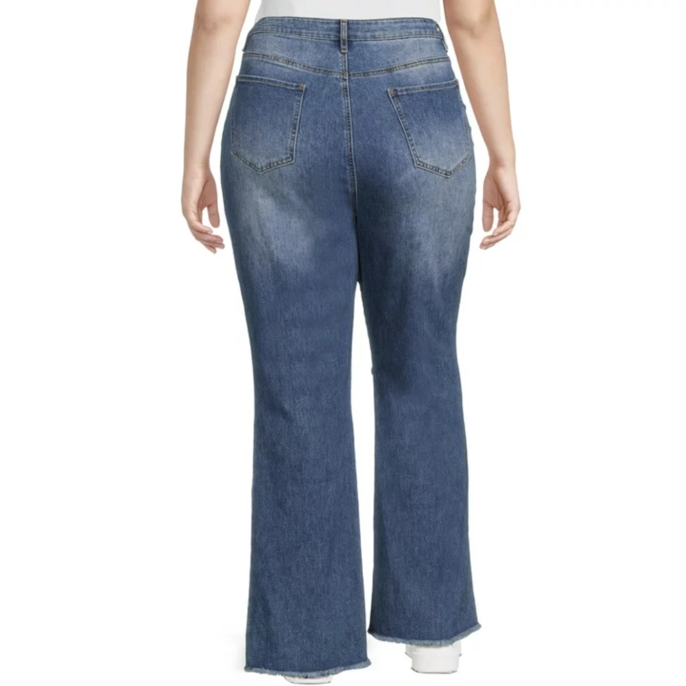 Madden Nyc Juniors’ Plus Size Patchwork Flare Jea… - image 2